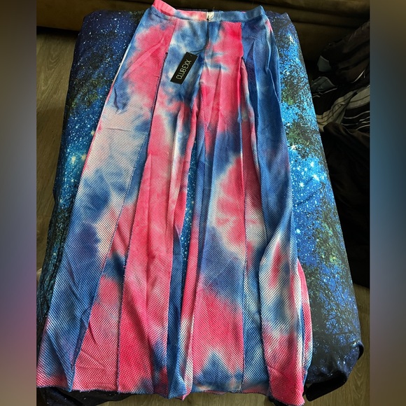 NWT Dolls Kill x Club Exx Cognac Lilac Fly-Away Pants Small Tie Dye - Picture 1 of 10